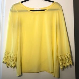 Bright yellow cross back top